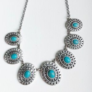 Lucky Brand silver and turquoise necklace